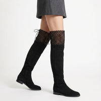 Sr Mermaid thigh-high boots in leather - Nero