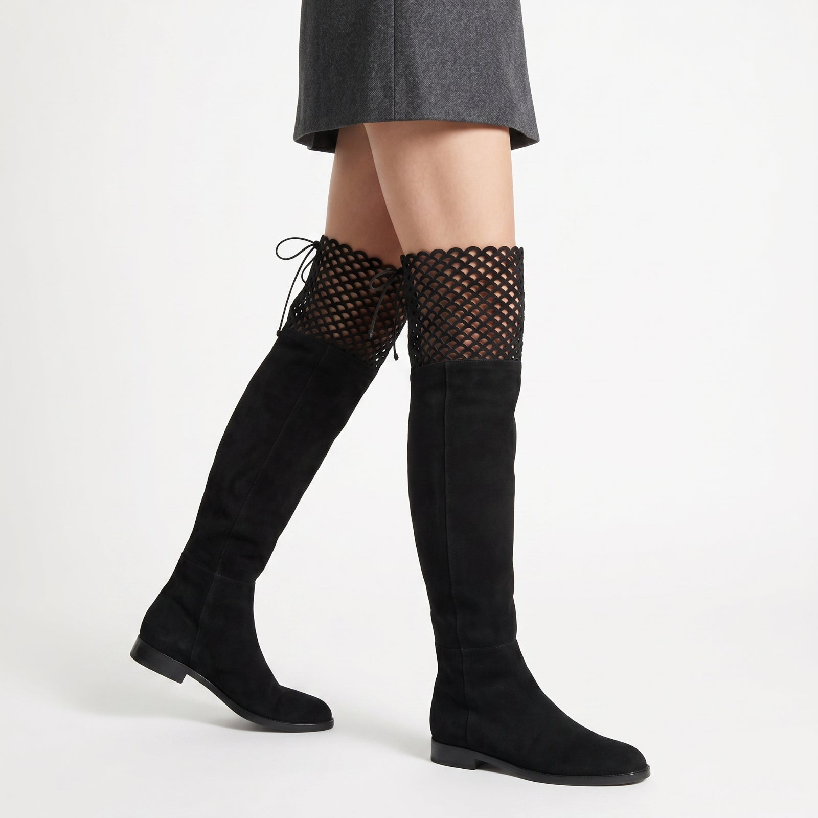 Sr Mermaid thigh-high boots in leather - Nero