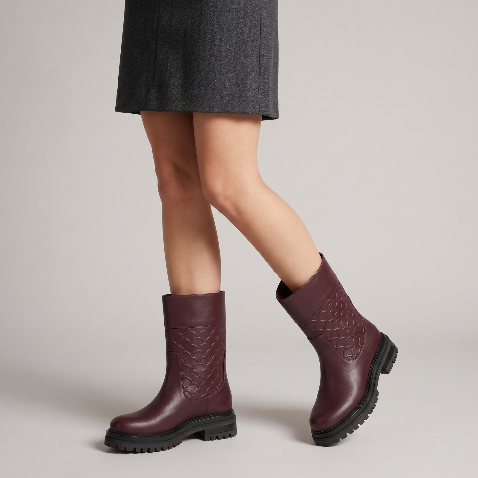 Sr Mermaid 3D ankle boots in leather - Nero