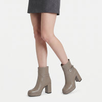 Sr Nora 80 leather ankle boots - Taupe