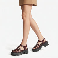 Sandales Sr Twenty Buckle 25 en cuir - Wine