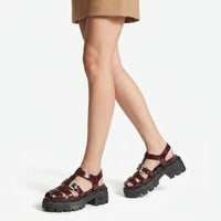 Sandales plates Sr Twenty Buckle 25 en cuir - Petalo