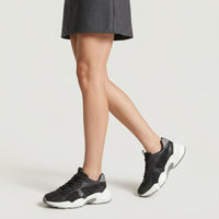 Sr Crystal running trainers in leather - Black