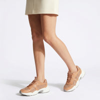 Baskets running Sr Crystal en cuir - Pecan