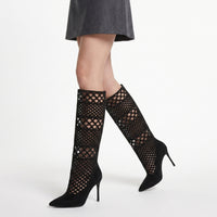 Sr Mermaid 90 leather boots - Nero