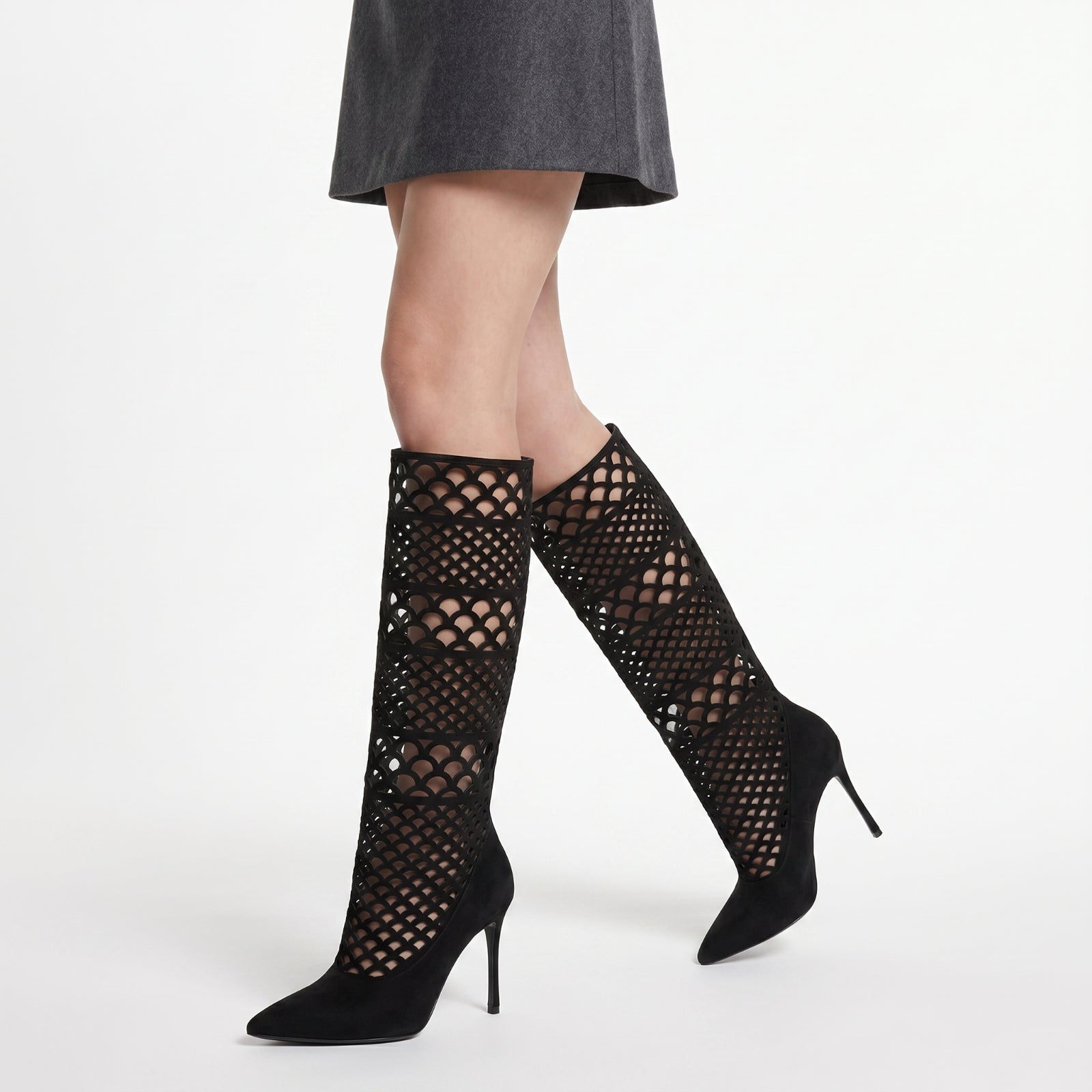 Sr Mermaid 90 leather boots - Nero