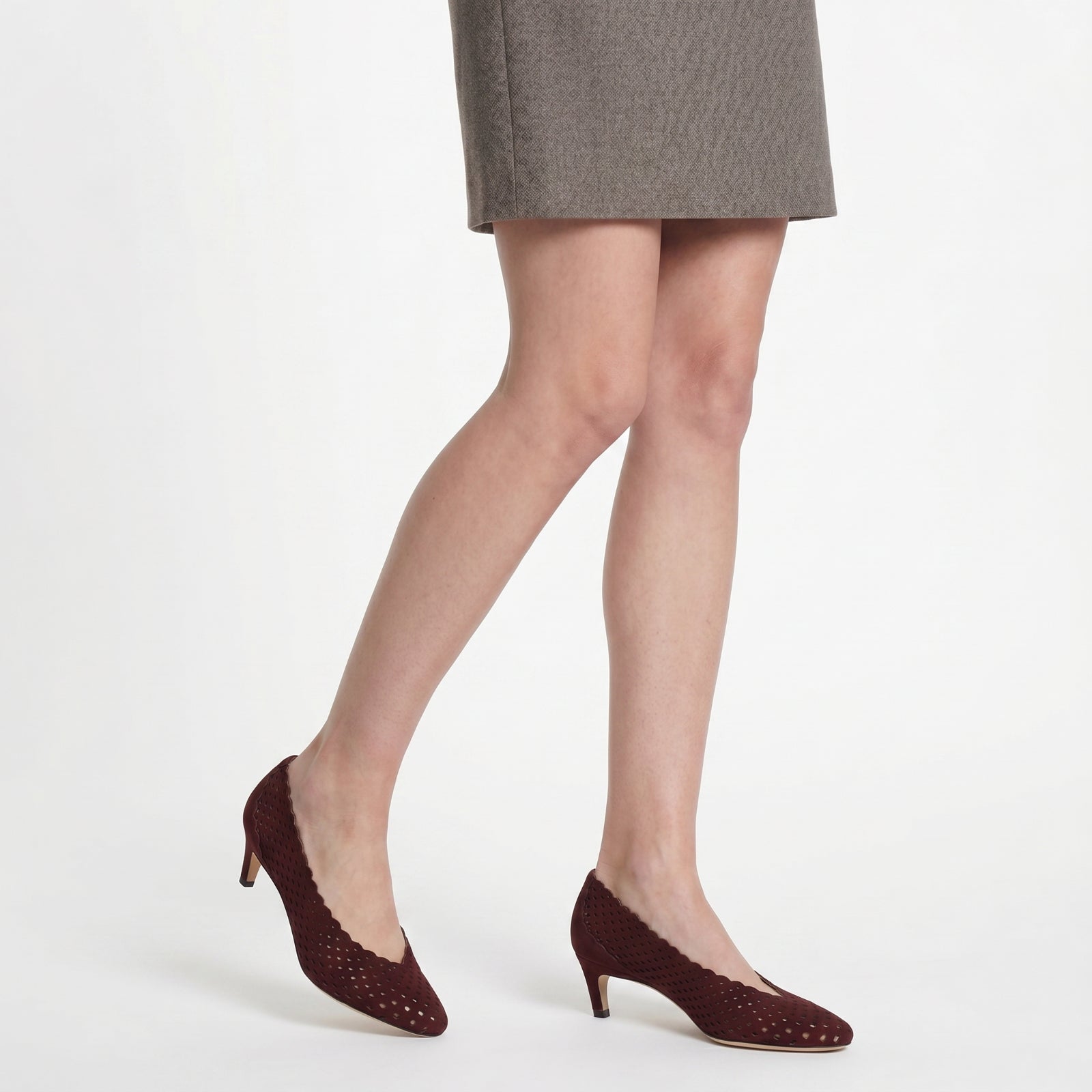 Sr Micro Mermaid 50 pumps in leather - Wine