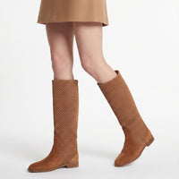 Sr Micro Mermaid leather boots - Macadamia