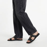 Sandales plates Sr Nora en cuir - Nero