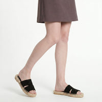 Sandales plates Sr Micro Mermaid en cuir - Macadamia