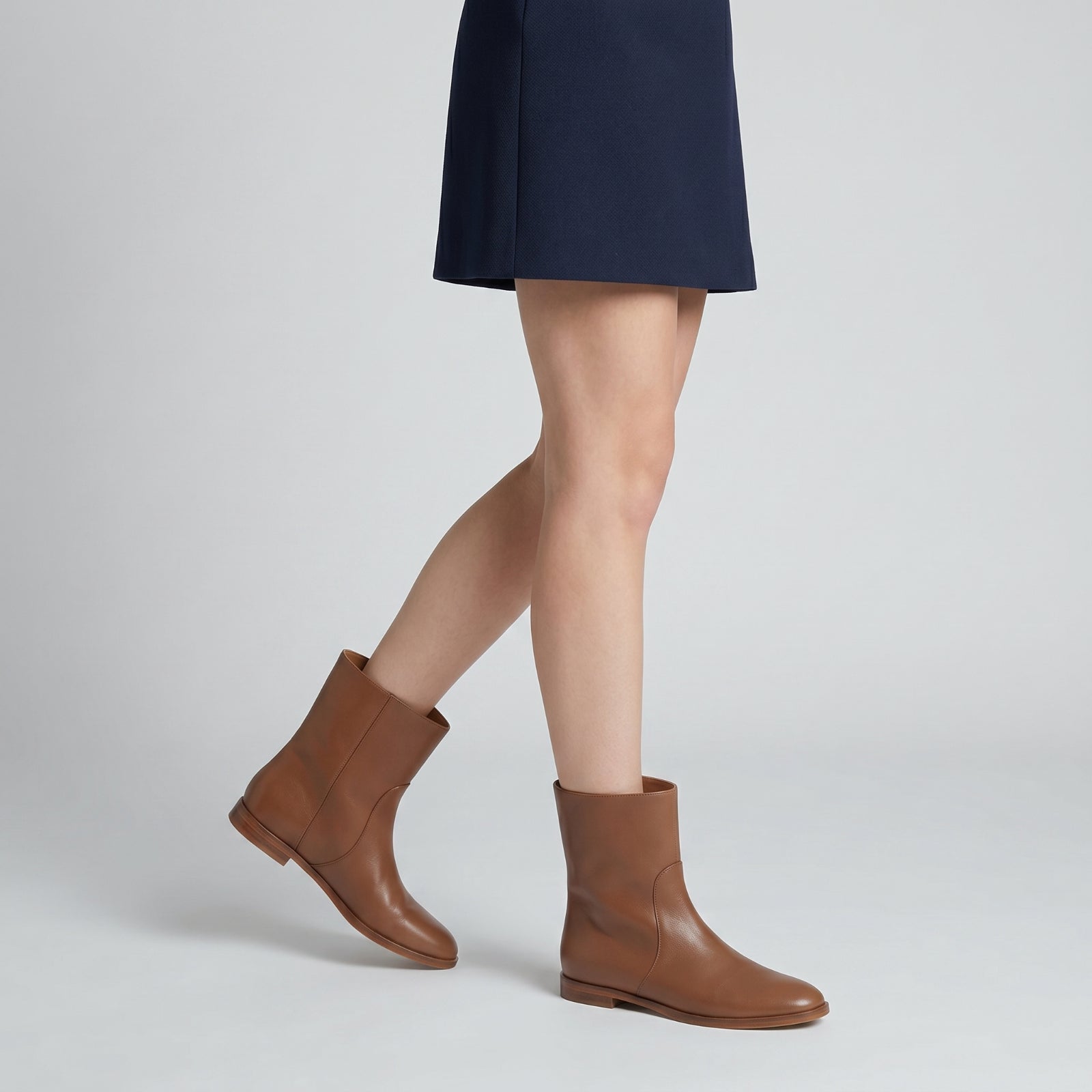 Bottines Madame en cuir - Caramel