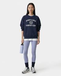 Pull à col rond Varsity Crest - Bleu marine/Blanc