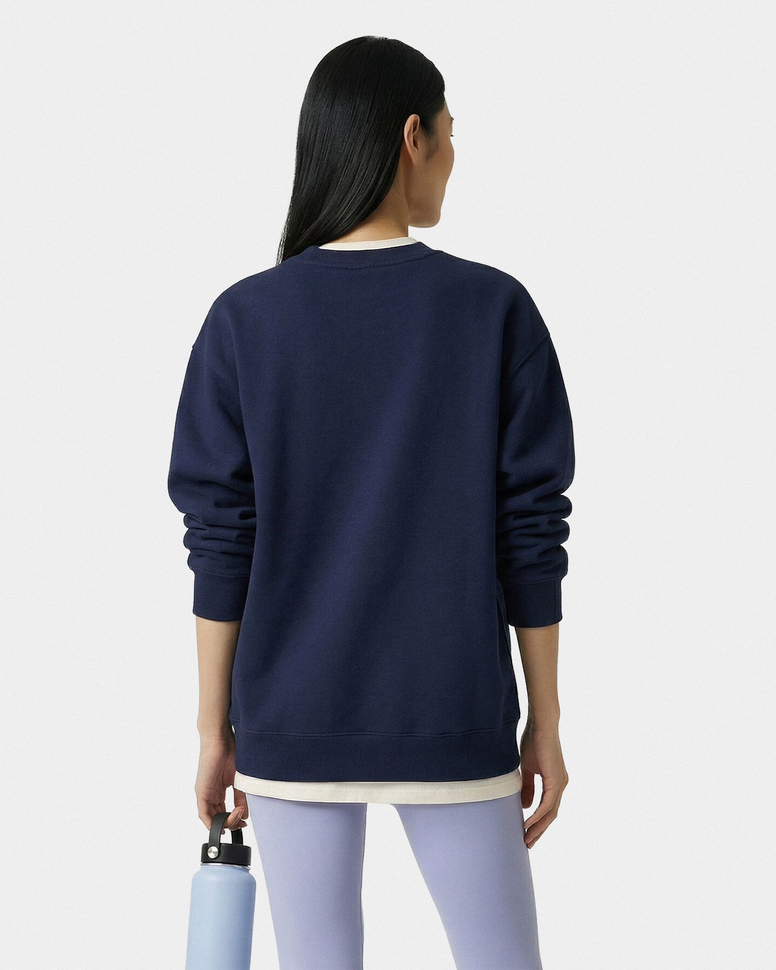 Pull à col rond Varsity Crest - Bleu marine/Blanc