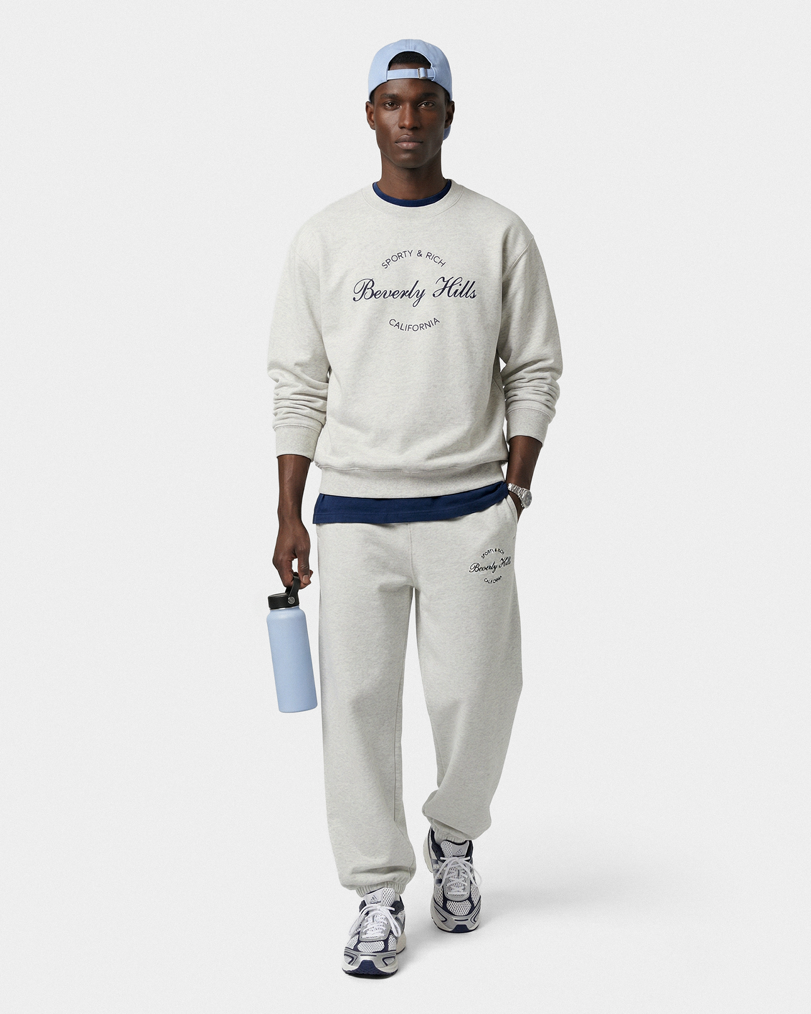 Pantalon de survêtement Beverly Script - Gris chiné