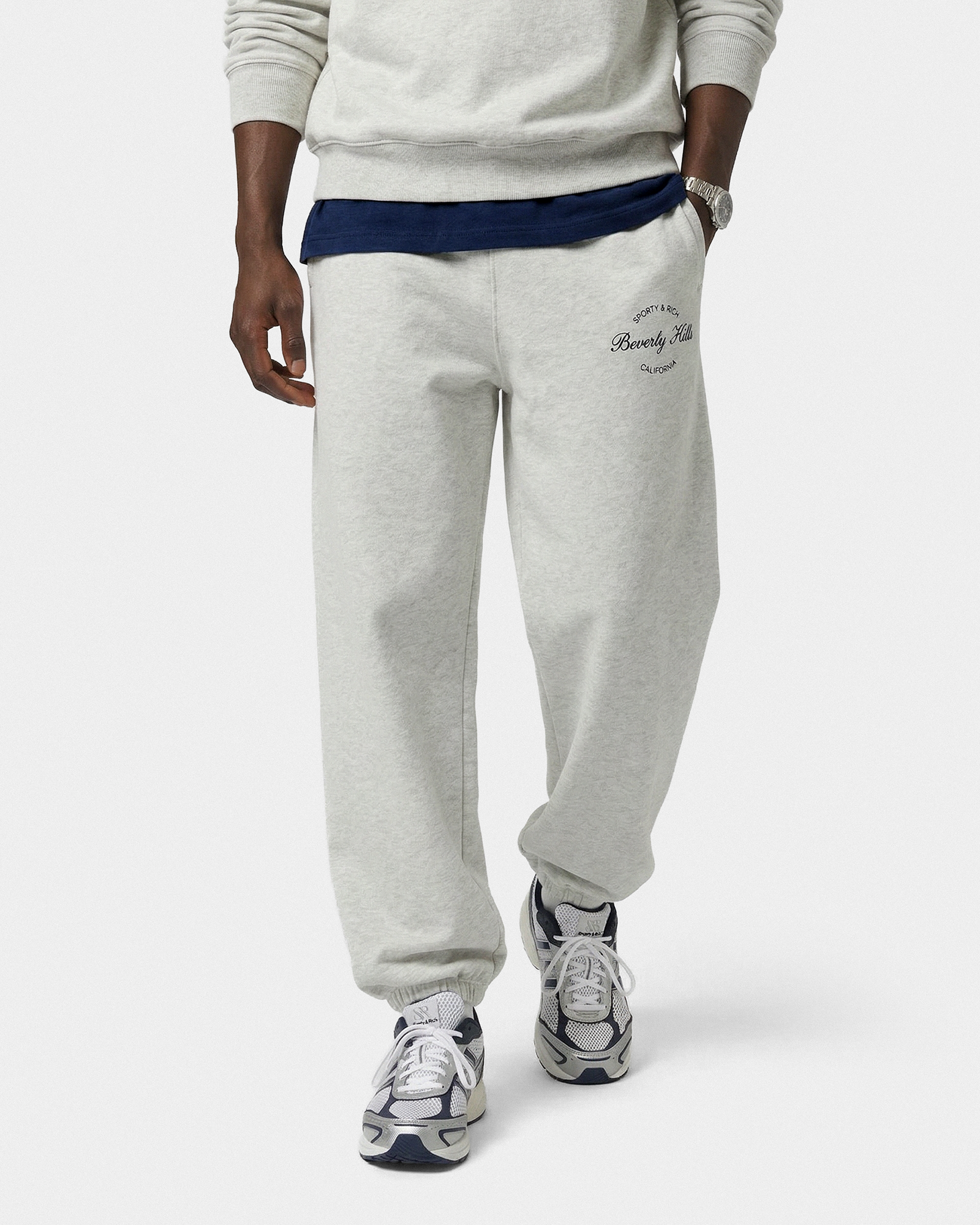 Pantalon de survêtement Beverly Script - Gris chiné