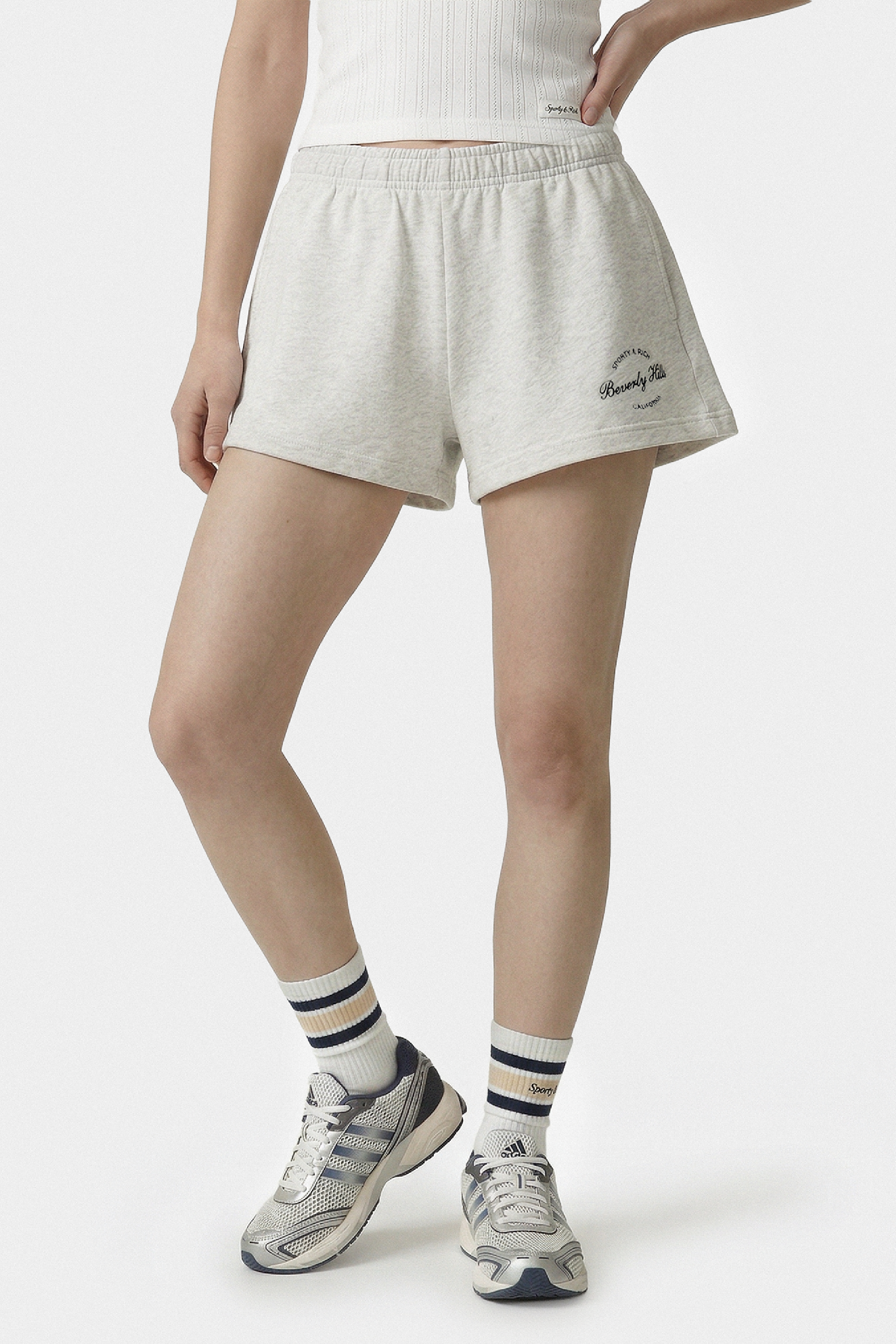 Short Disco Beverly Script - Gris Chiné & Bleu Marine
