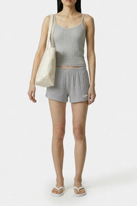 Short à logo Signature - Gris Chiné