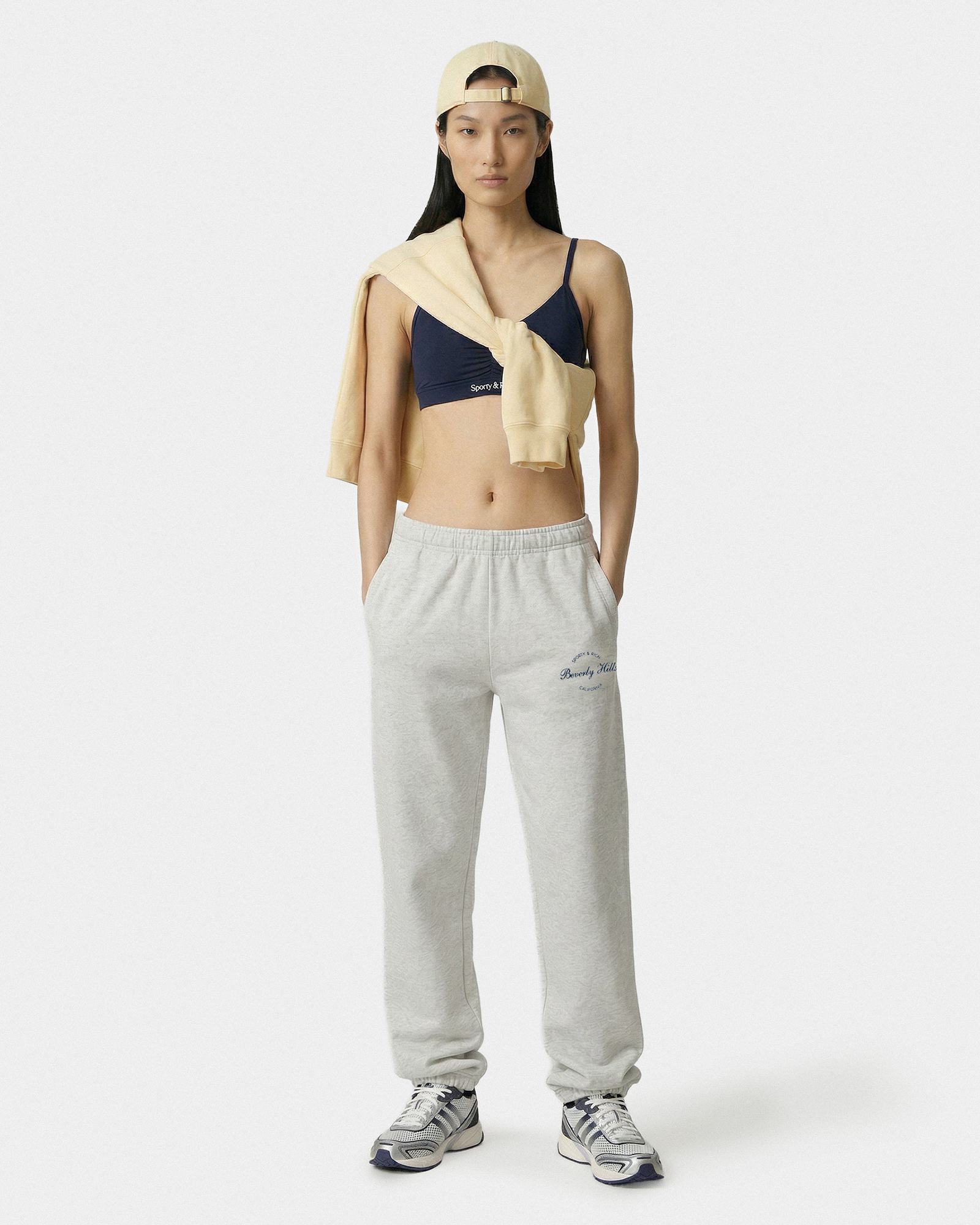 Pantalon de survêtement Beverly Script - Gris chiné