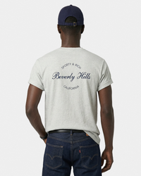 T-shirt Beverly Script - Gris chiné/Bleu marine