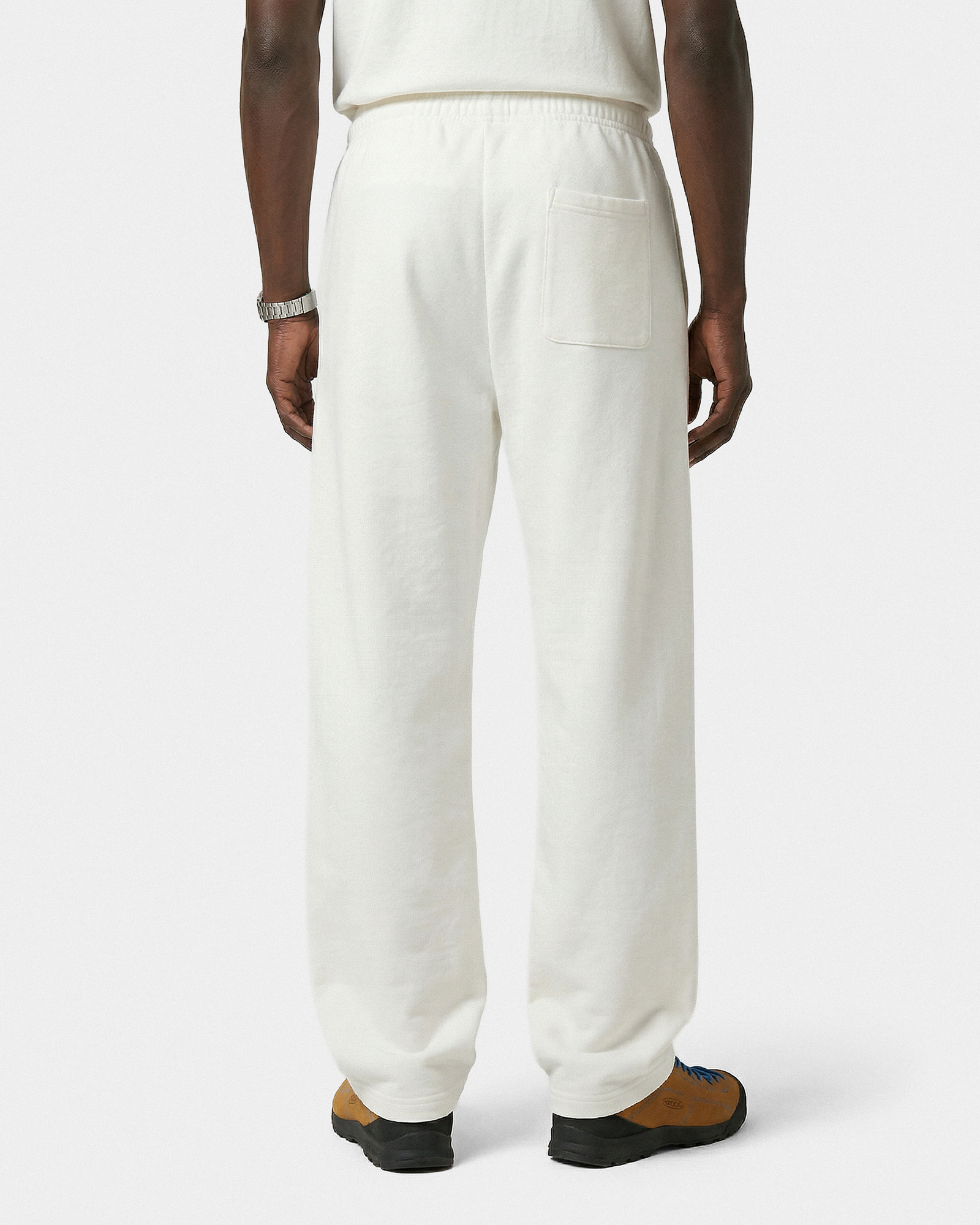 Pantalon de survêtement large brodé Vendome LA - Écru/Bleu marine