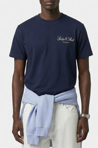T-shirt oversize Vendome LA - Bleu Marine & Blanc
