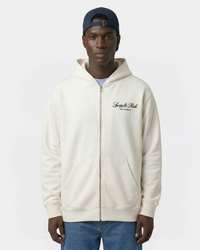 Sweat à capuche zippé brodé Vendome LA - Écru/Bleu marine