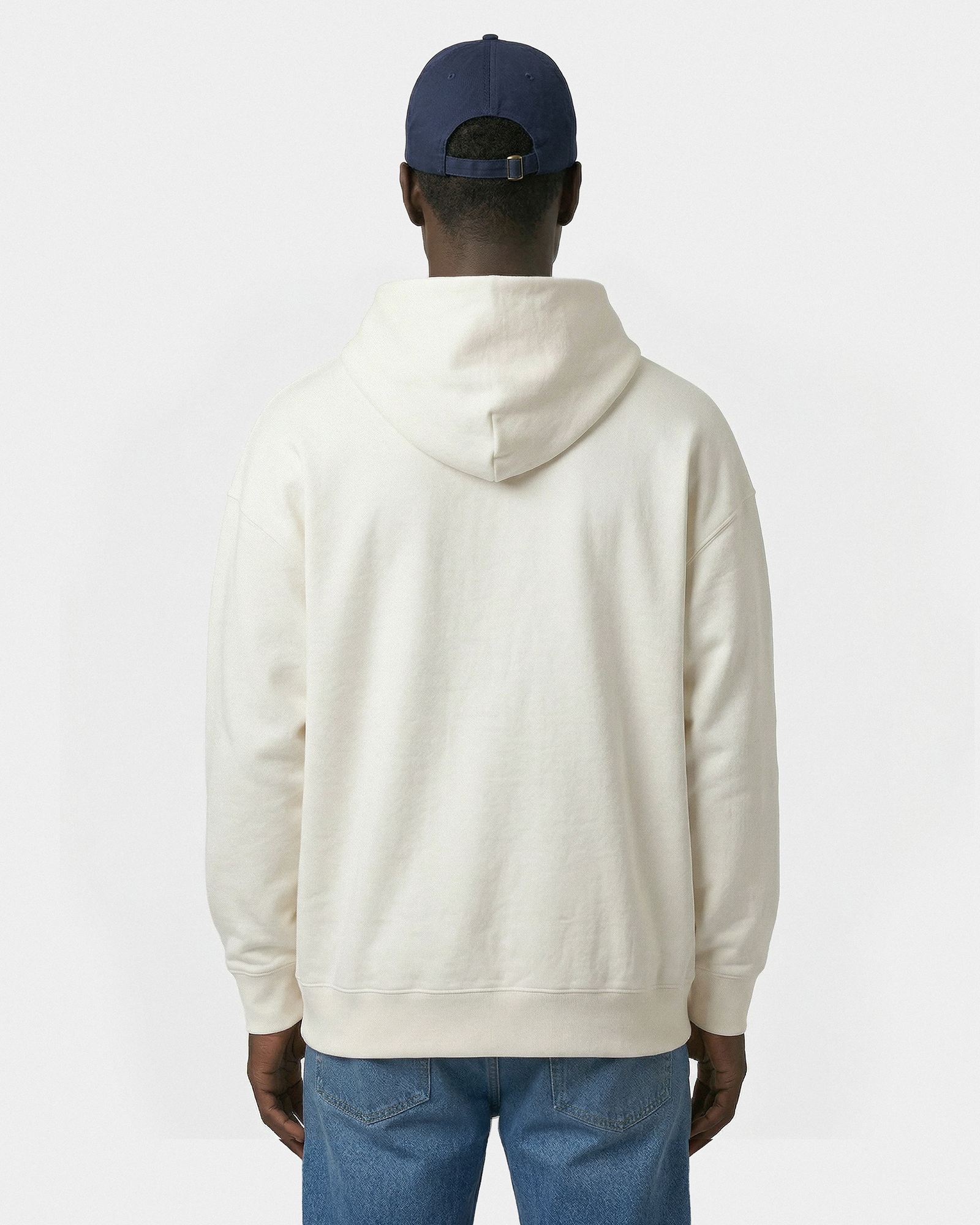 Sweat à capuche zippé brodé Vendome LA - Écru/Bleu marine