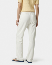 Pantalon de survêtement large brodé Vendome LA - Écru/Bleu marine