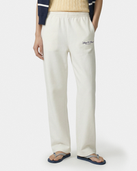 Pantalon de survêtement large brodé Vendome LA - Écru/Bleu marine