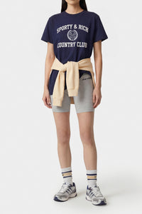 T-shirt Essential Varsity Crest - Bleu Marine & Blanc