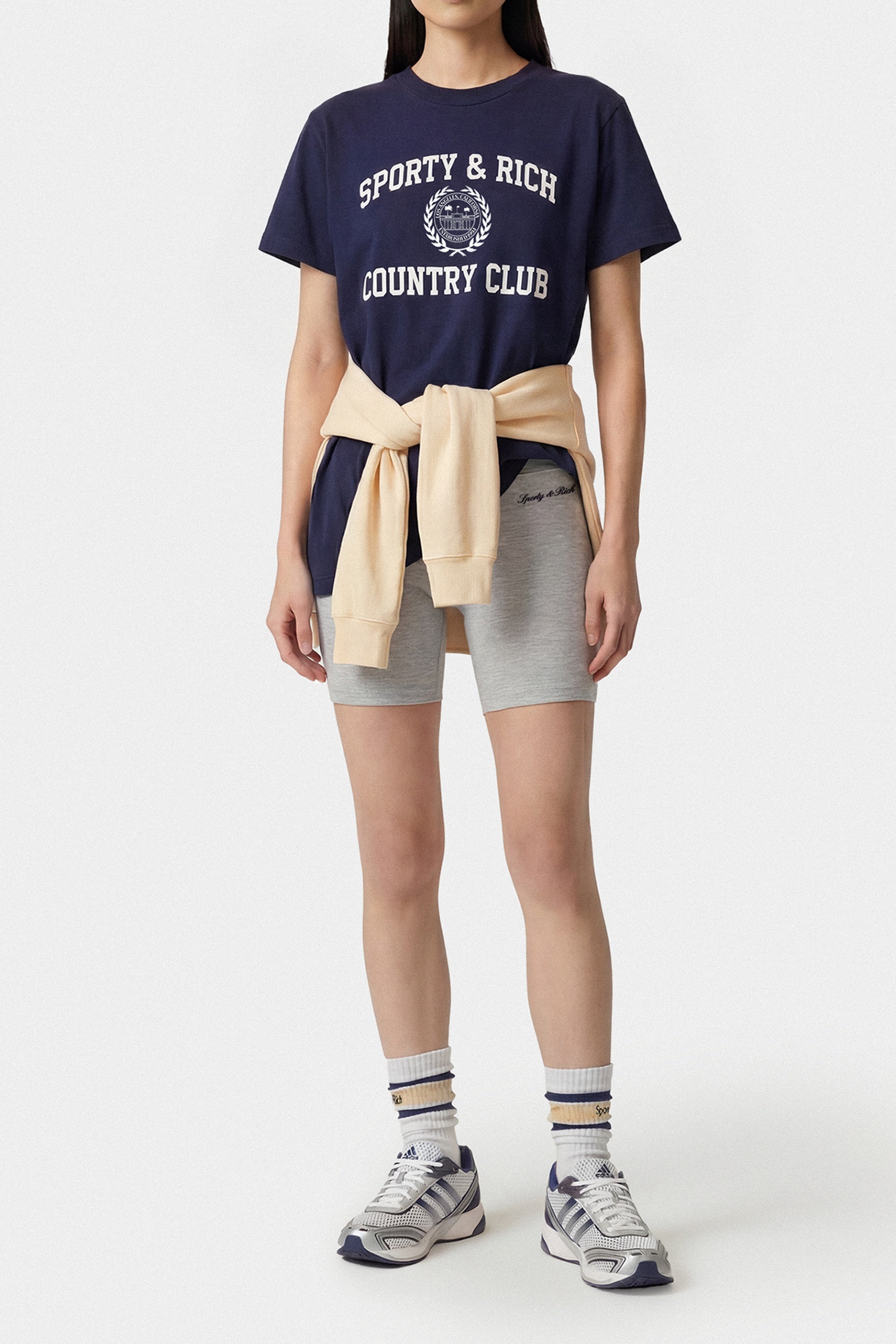 T-shirt Essential Varsity Crest - Bleu Marine & Blanc
