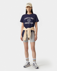 T-shirt Essential Varsity Crest - Bleu marine/Blanc