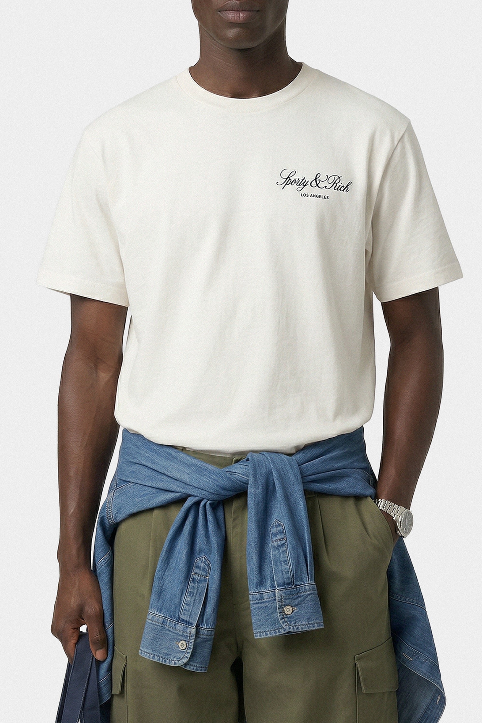 T-shirt oversize Vendome LA - Écru & Bleu Marine