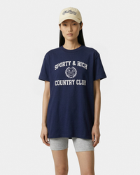 T-shirt Essential Varsity Crest - Bleu marine/Blanc