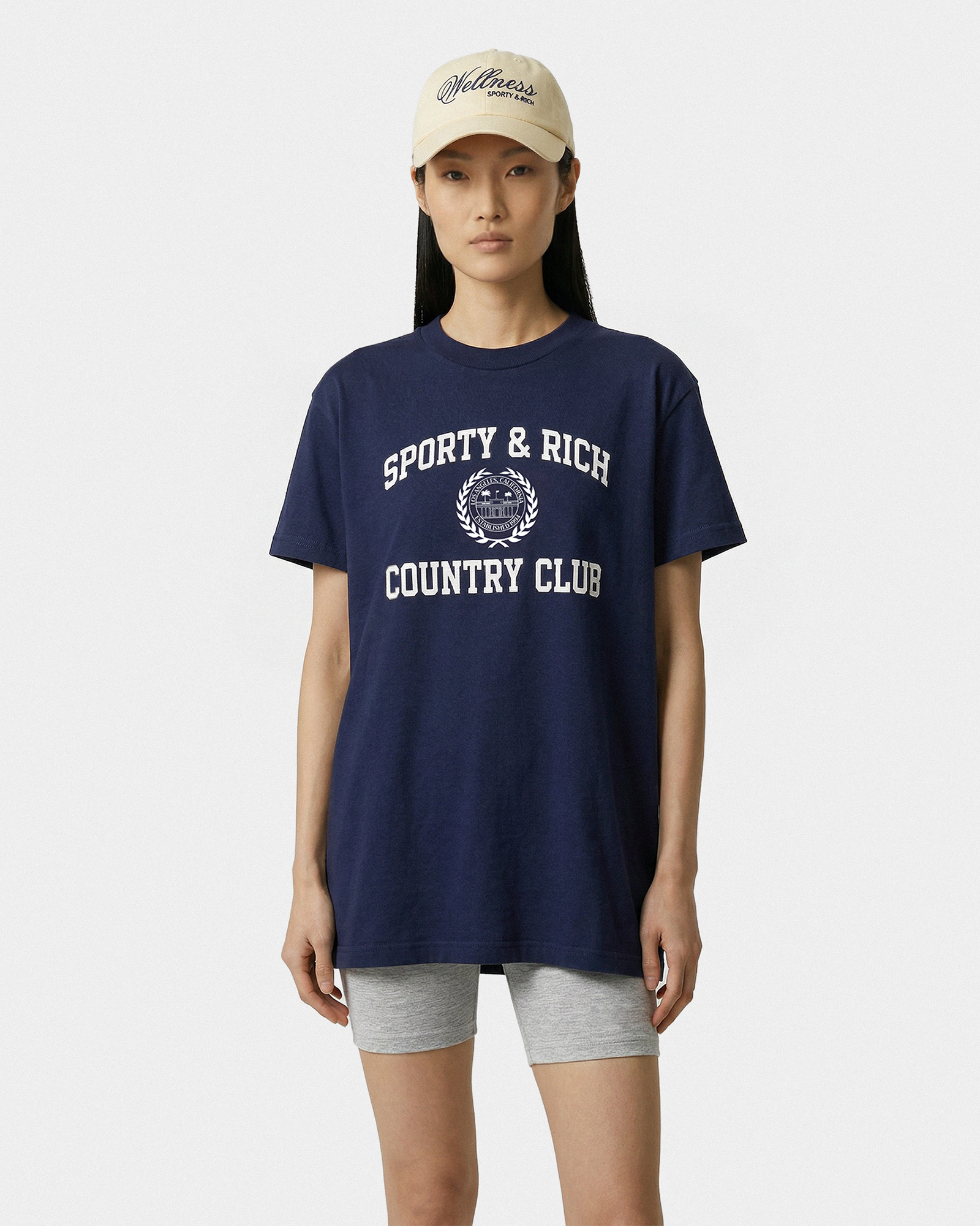 T-shirt Essential Varsity Crest - Bleu marine/Blanc