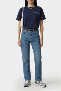 T-shirt oversize Vendome LA - Bleu Marine & Blanc