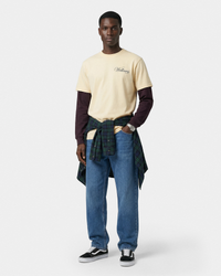 T-shirt Avenue - Amande/Bleu marine