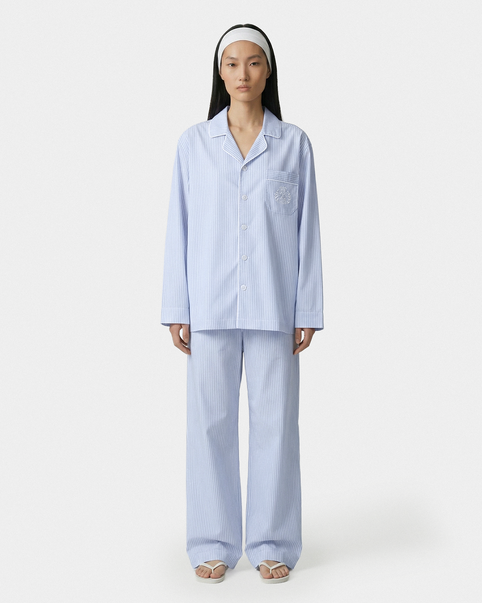 Chemise de pyjama NY Crest - Rayures bleues