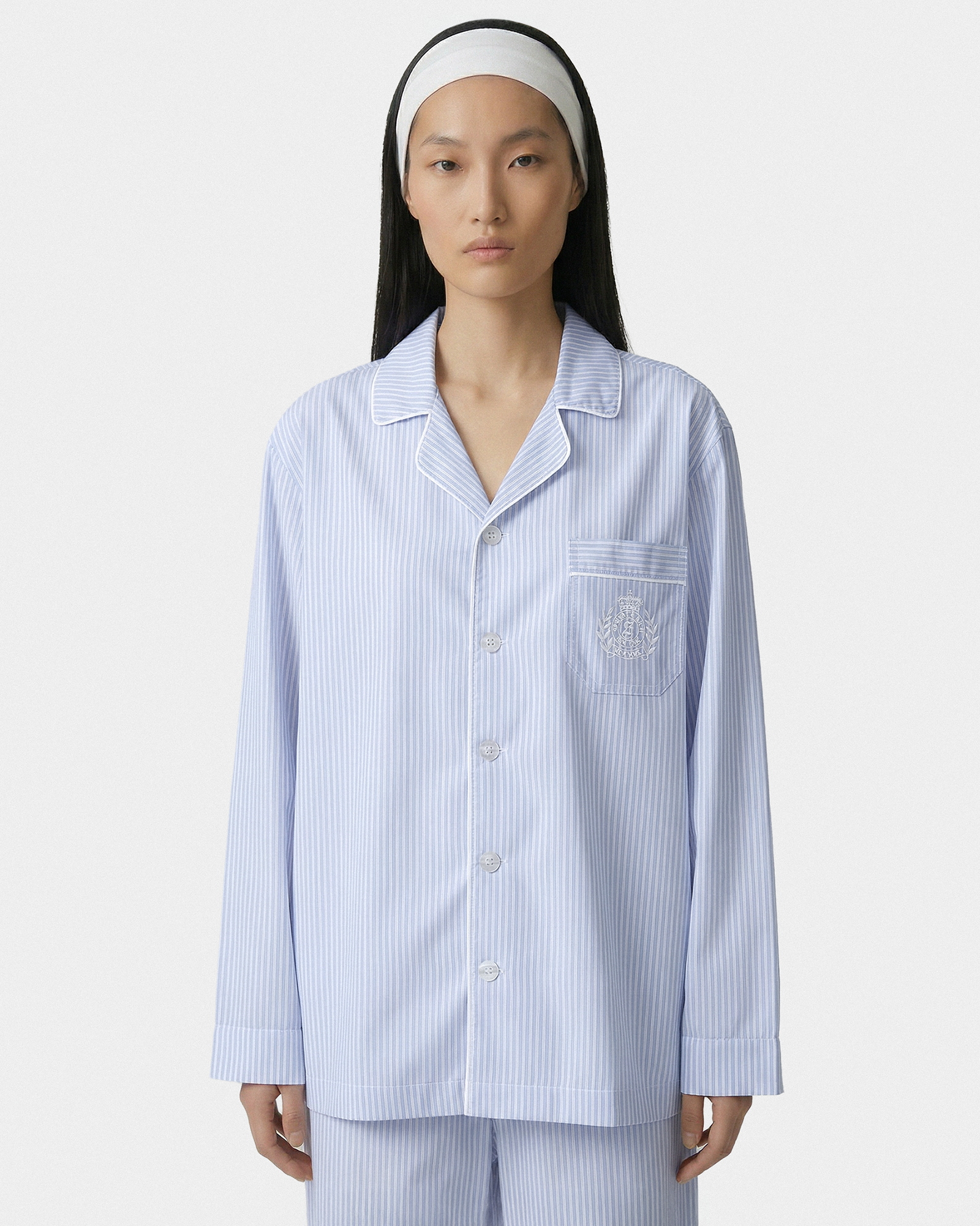 Chemise de pyjama NY Crest - Rayures bleues