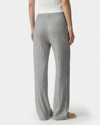 Pantalon en maille pointelle avec logo emblématique - Gris chiné