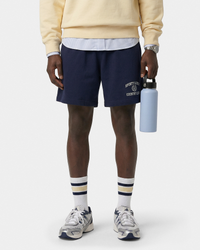 Short de sport Varsity Crest - Bleu marine/Blanc