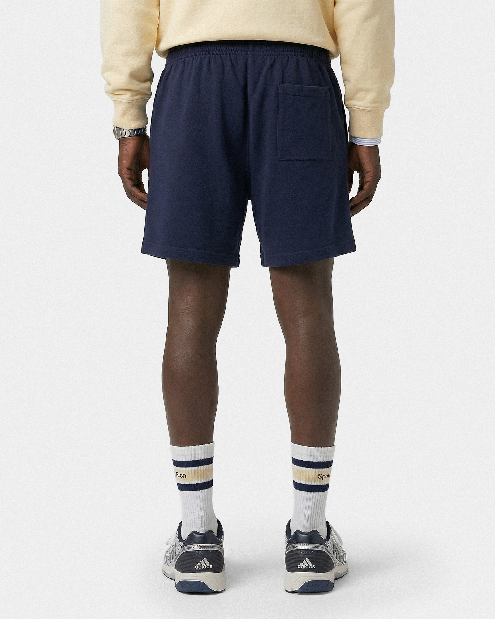 Short de sport Varsity Crest - Bleu marine/Blanc