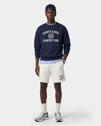 Short de sport Varsity Crest - Écru/Bleu marine