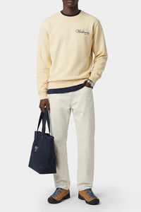 Pull à col rond Avenue - Amande & Bleu Marine