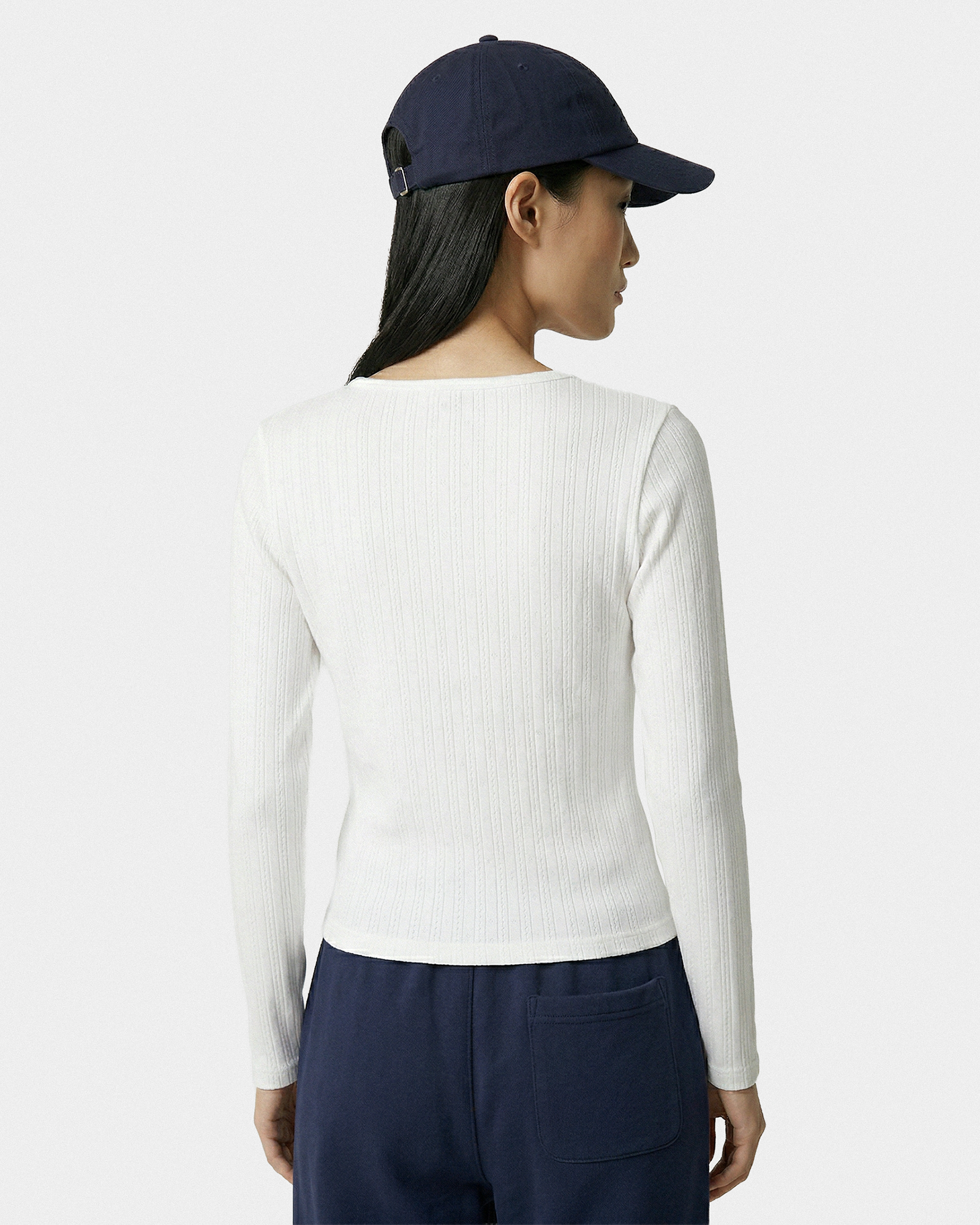 Cardigan en pointelle avec logo emblématique - Blanc