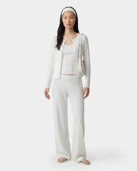 Pantalon en pointelle avec logo emblématique - Blanc