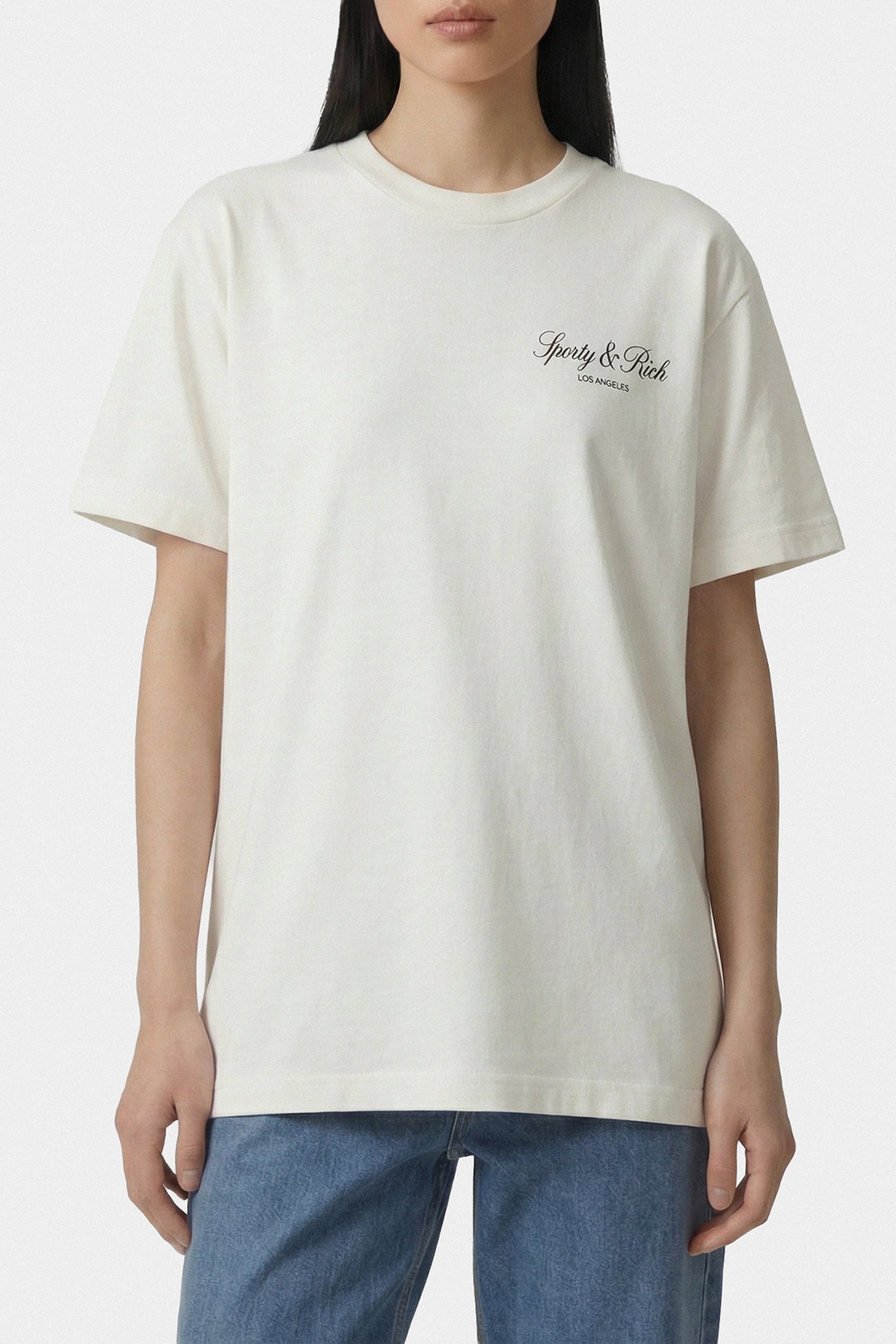 T-shirt oversize Vendome LA - Écru & Bleu Marine