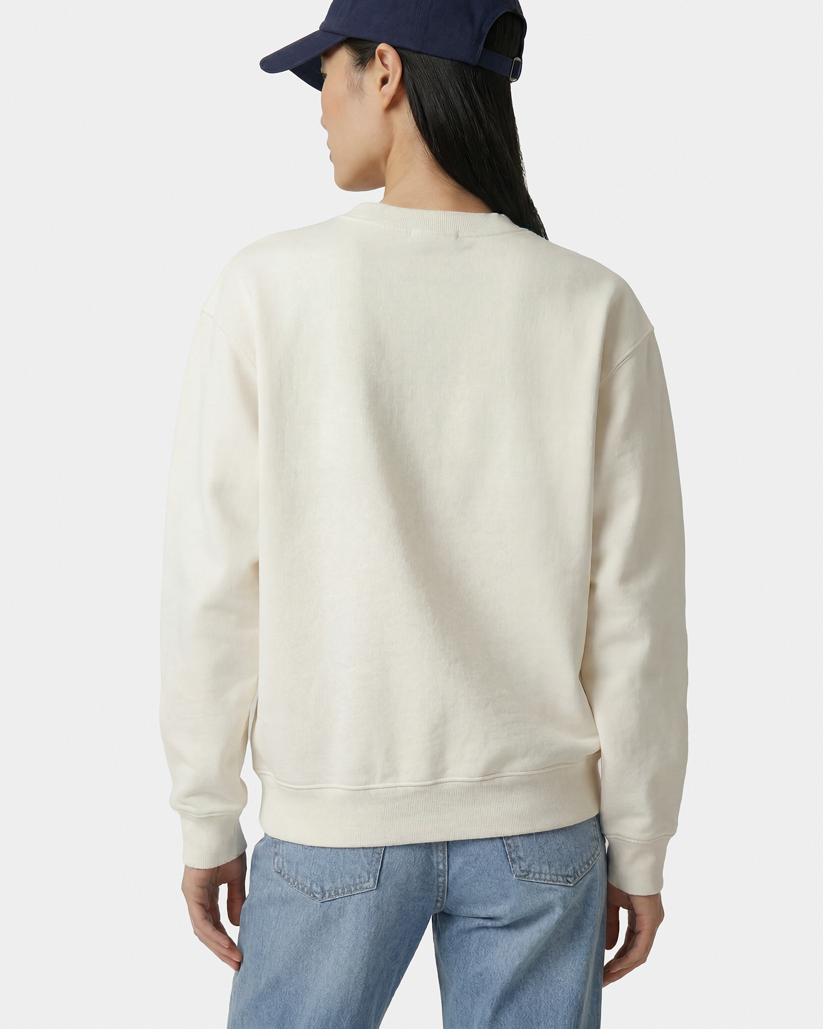 Pull à col rond « Varsity Crest » - Écru/Bleu marine