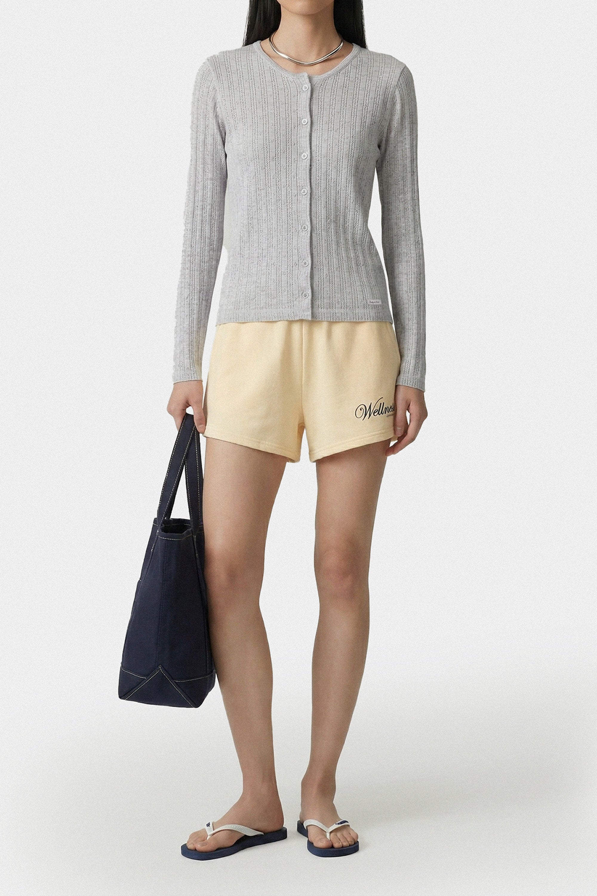 Cardigan à logo emblématique - Gris Chiné