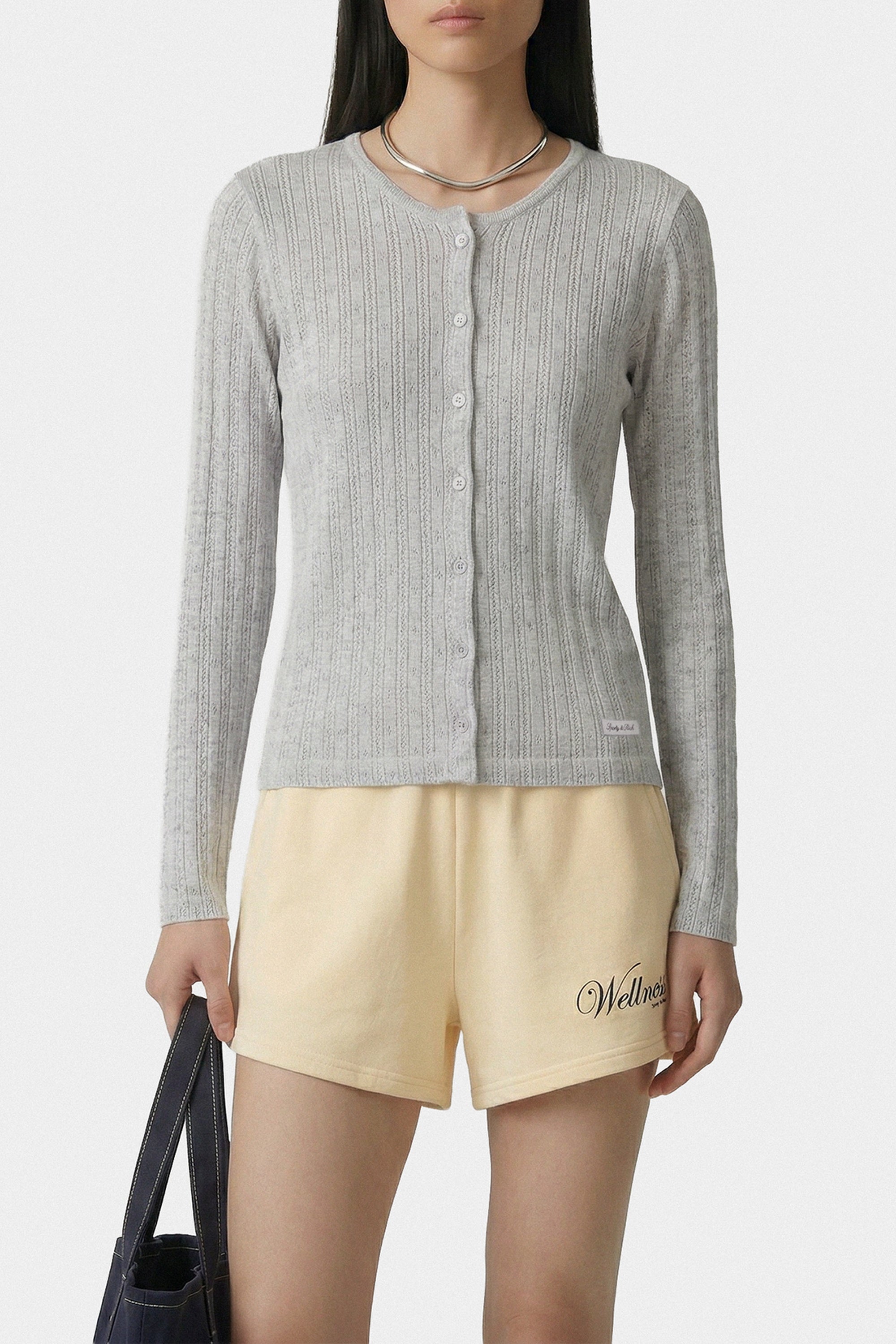 Cardigan à logo emblématique - Gris Chiné